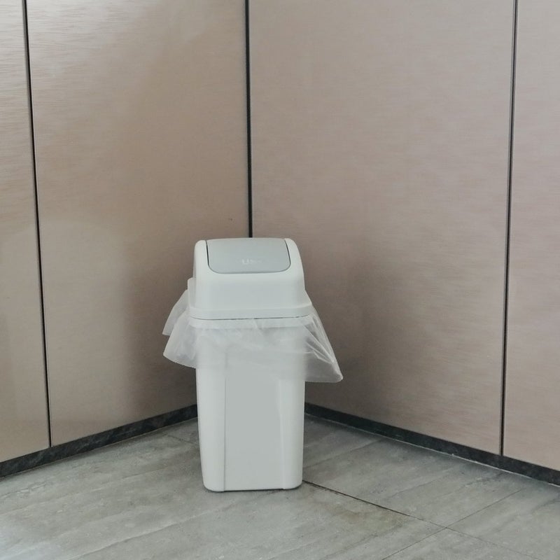 Teyyvn 7 Liter / 1.8 Gallon Plastic Trash Can, Small Garbage Can with Swing Lid (Slightly Grey) - Image 5
